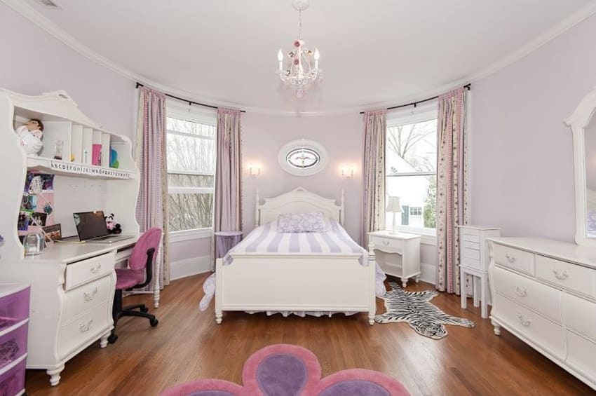 Cute white and purple themed girls room