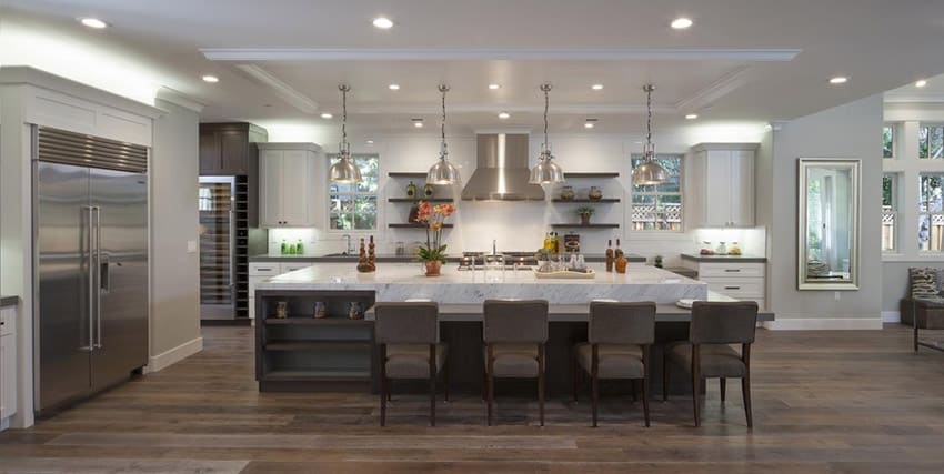 Extra large kitchen island with seating for dining
