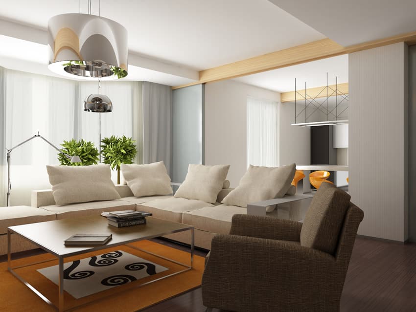 Modern interior with comfortable furniture