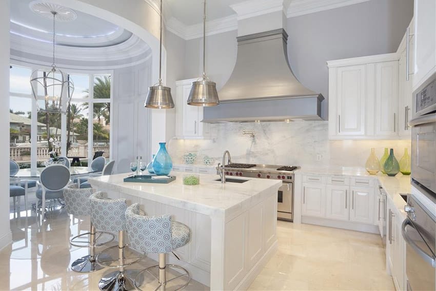 Art deco style kitchen in white