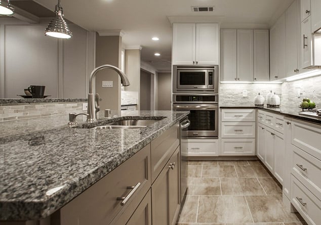 Close up kitchen countertop for remodel