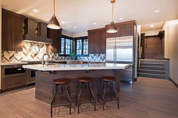 53 High-End Contemporary Kitchen Designs (Natural Wood Cabinets)