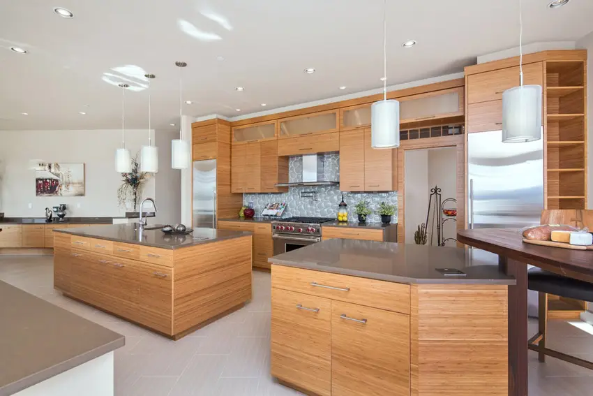 Contemporary kitchen with slate countertops