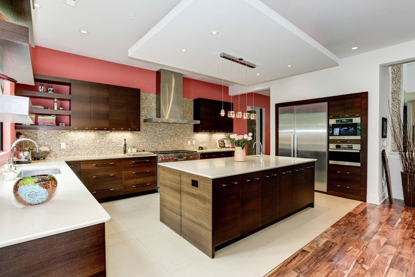 Kitchen with contemporary design features
