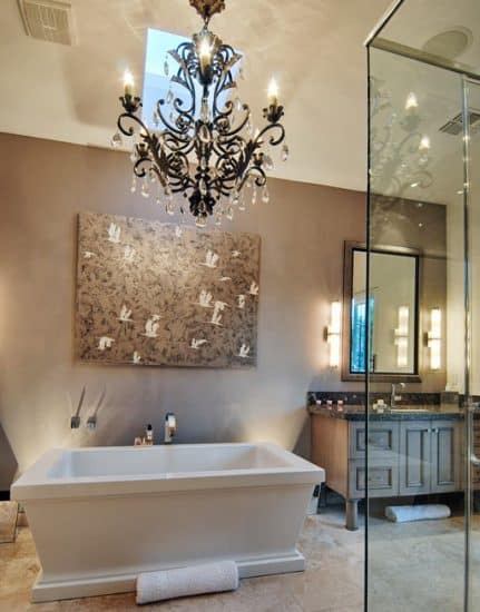27 Gorgeous Bathroom Chandelier Ideas