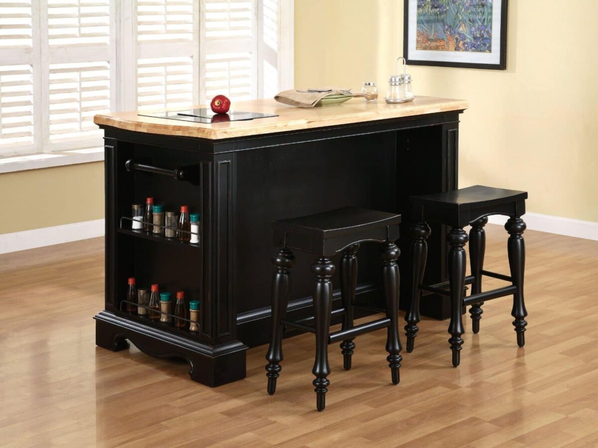 portable kitchen island with stools