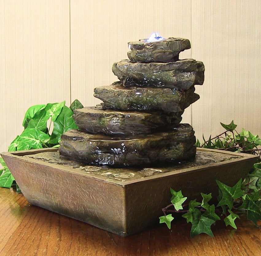 Small rock stream indoor fountain