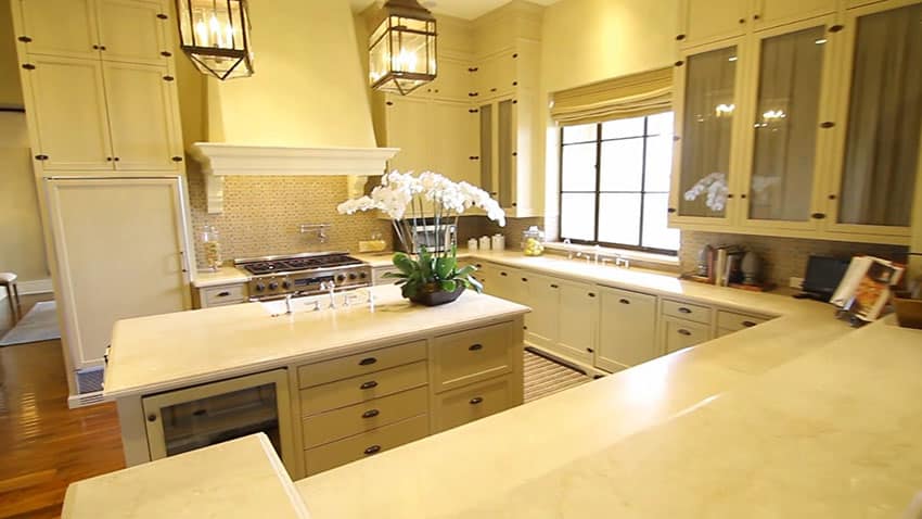 Cream color luxury kitchen with island