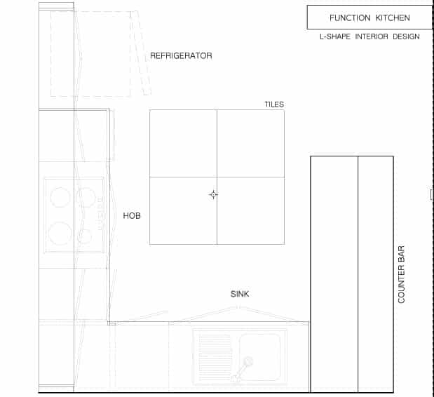 L-style kitchen layout plan