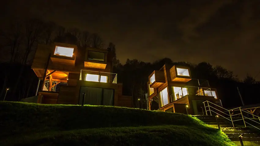 Micro apartment units outside front