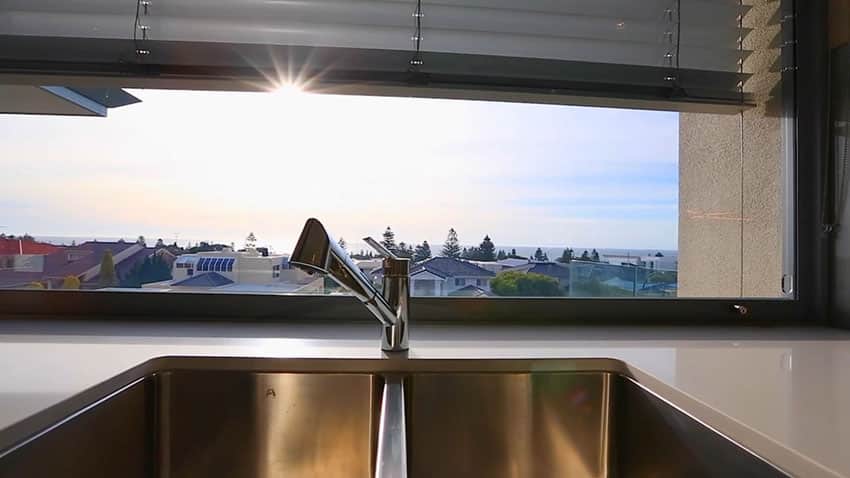 Ocean view from modern kitchen