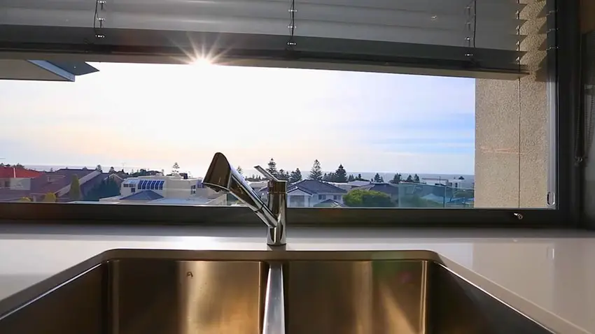 Ocean view from modern kitchen