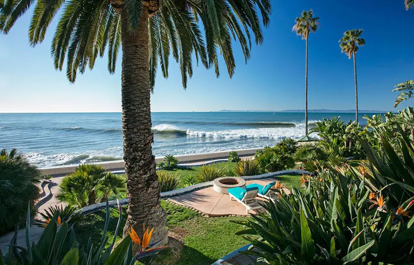 Oceanfront firepit at luxury home