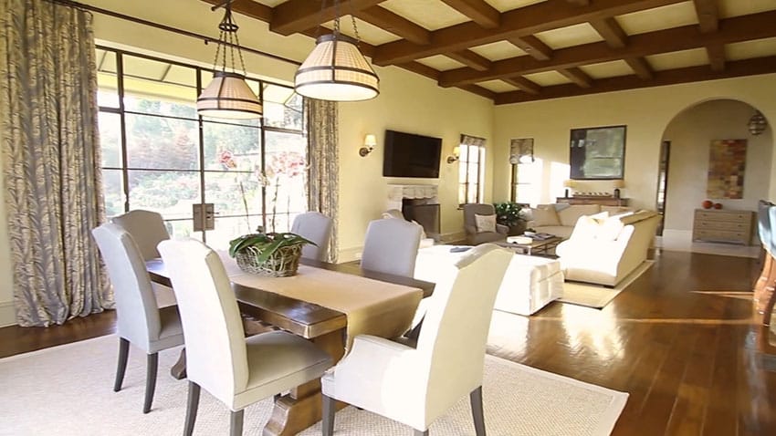 Open concept dining area to living room view