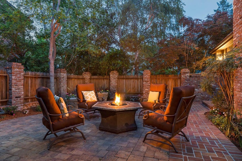 Patio with Catalina pavers and firepit