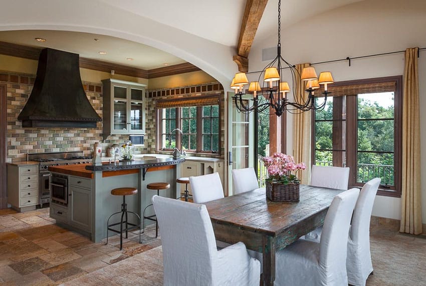 Rustic Italian style kitchen with open plan design