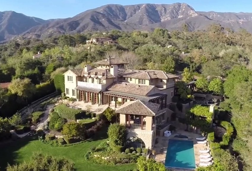 Tuscan style home with swimming pool