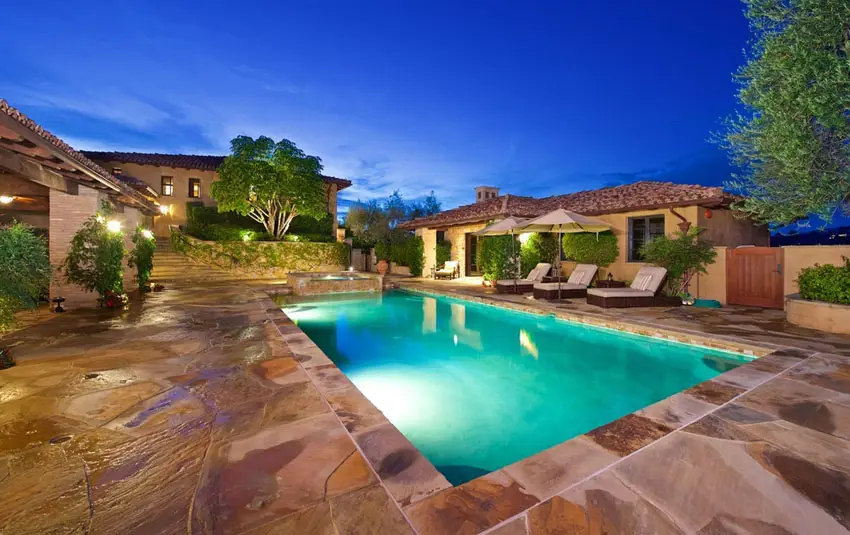Beautiful swimming pool at Italian style house