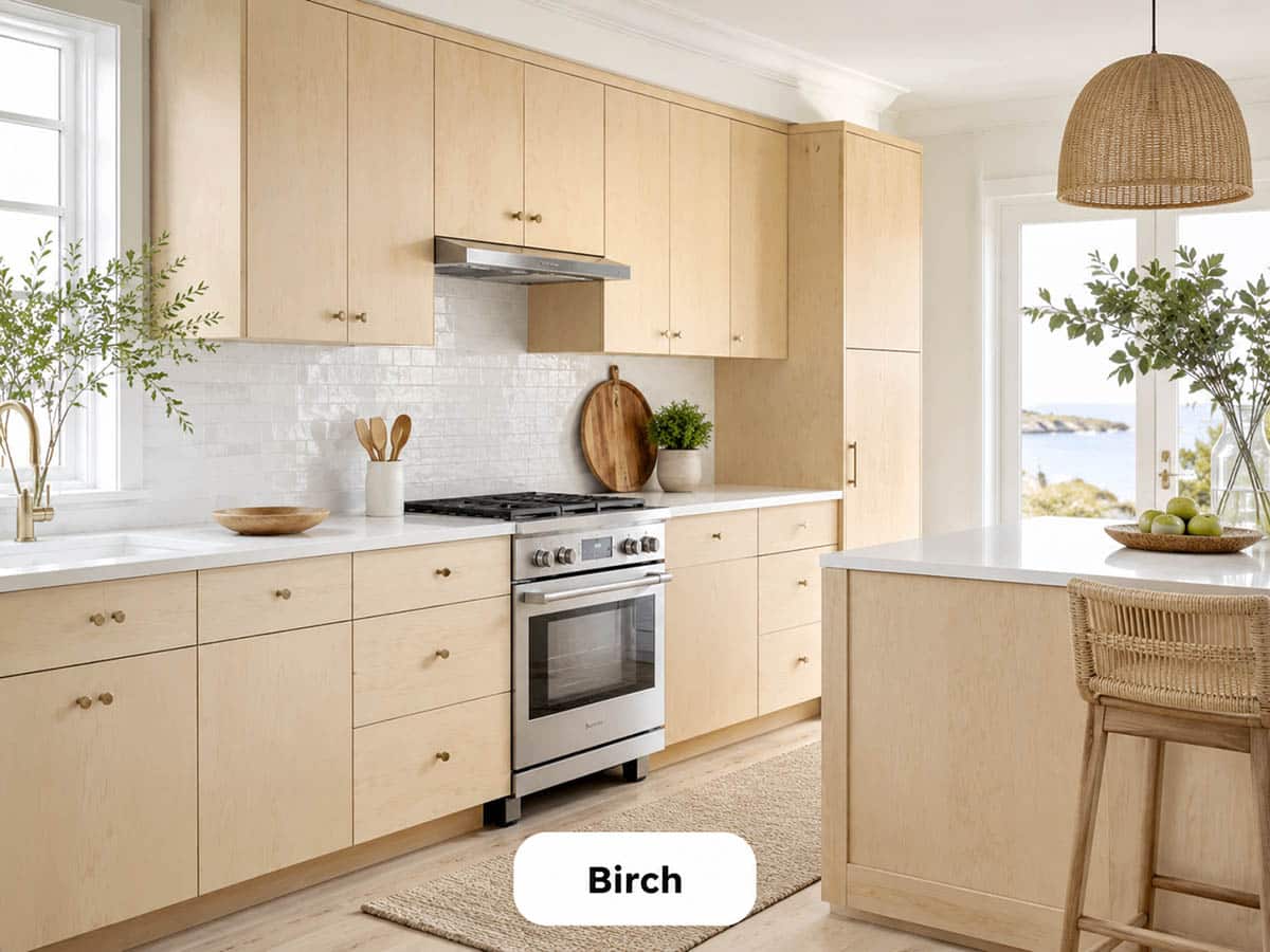 Birch cabinets