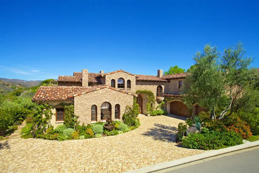 Exterior of Tuscan style multi million dollar home