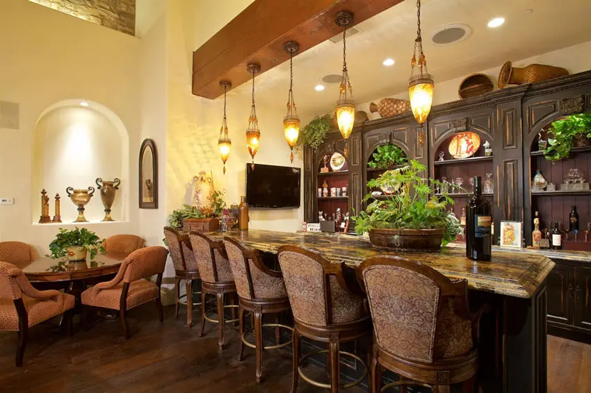Indoor bar at luxury home