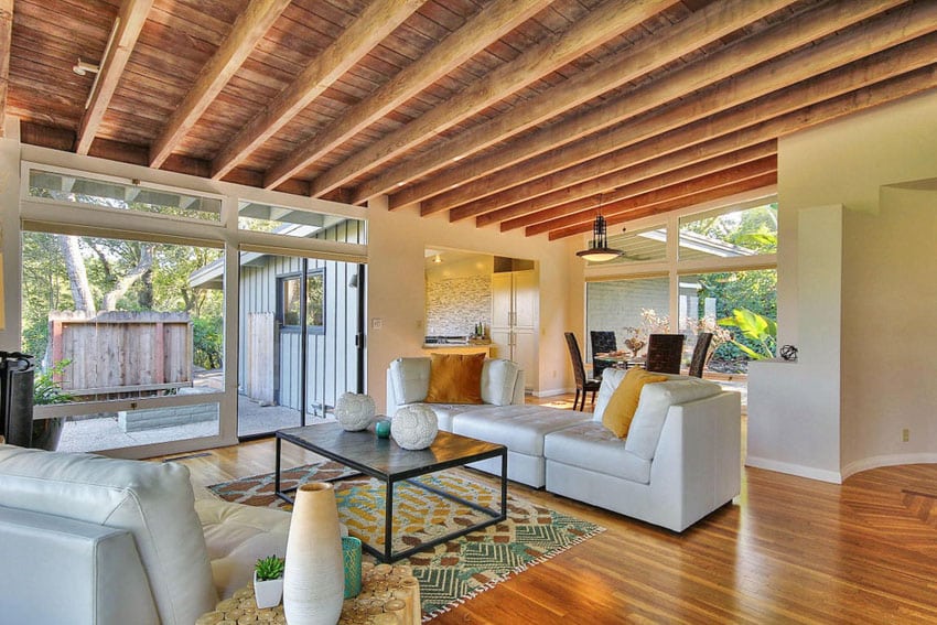 Living room with Brazilian cherry hardwood floor
