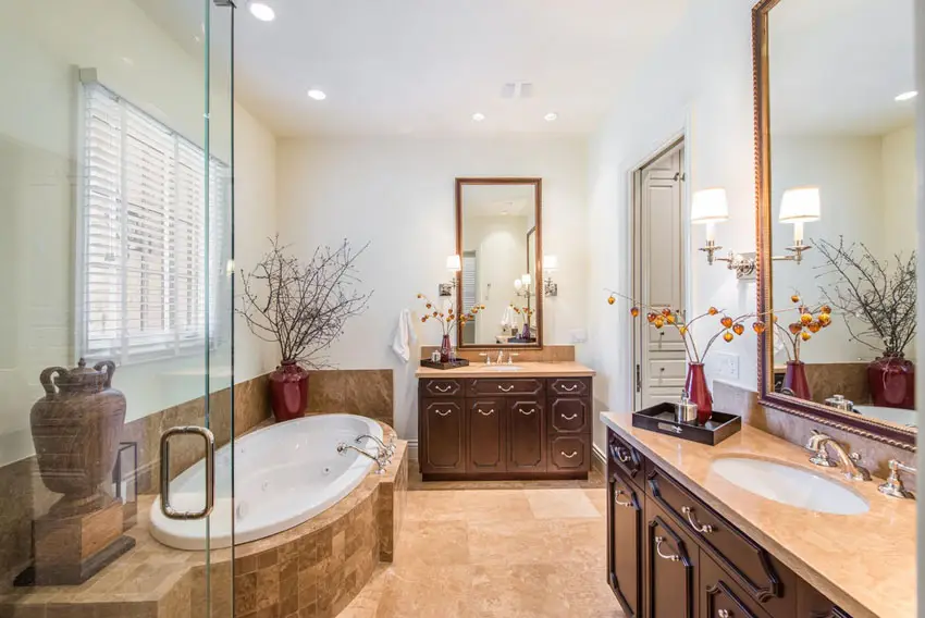Luxury guest bathroom with bathtub