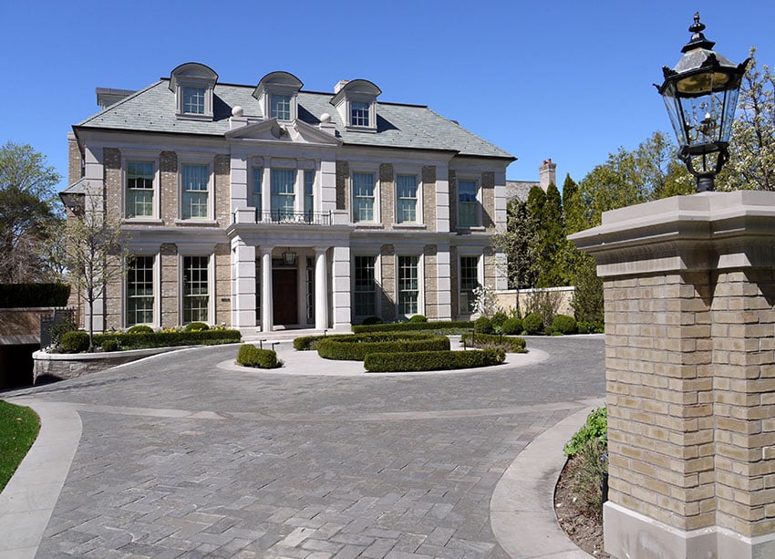 Luxury home with circular driveway