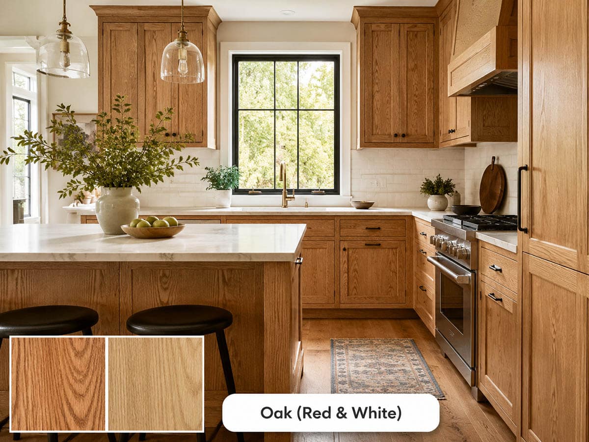Oak cabinets