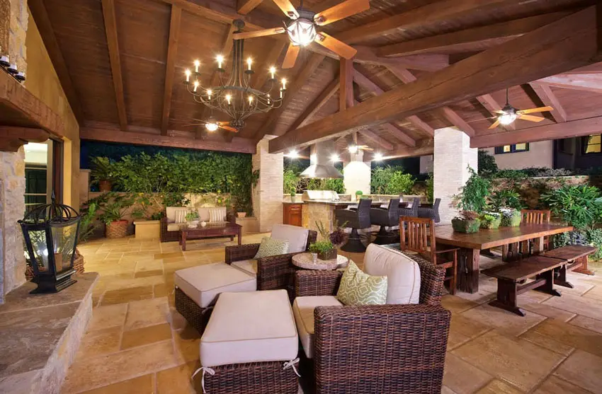 Outdoor patio at Italian style house