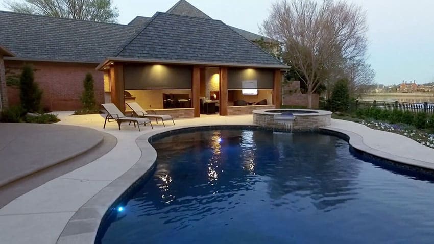 Pool gazebo with outdoor kitchen