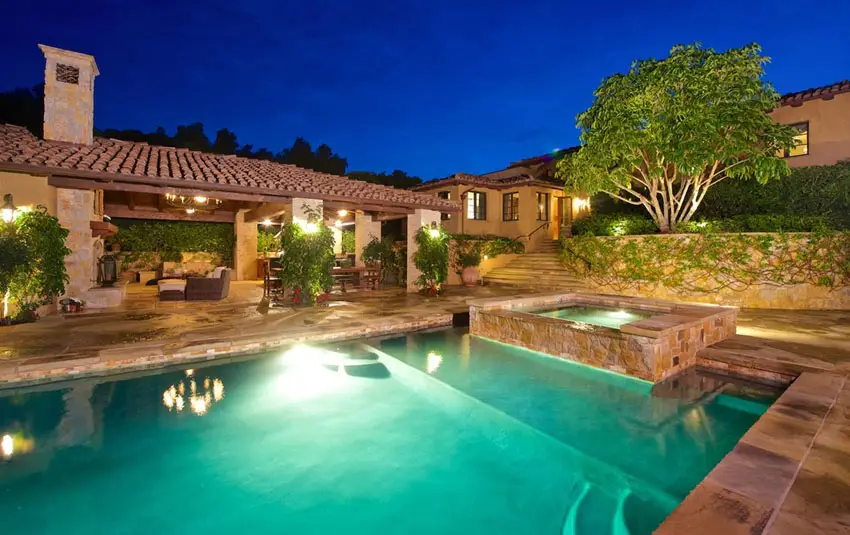 Swimming pool at Tuscan estate home