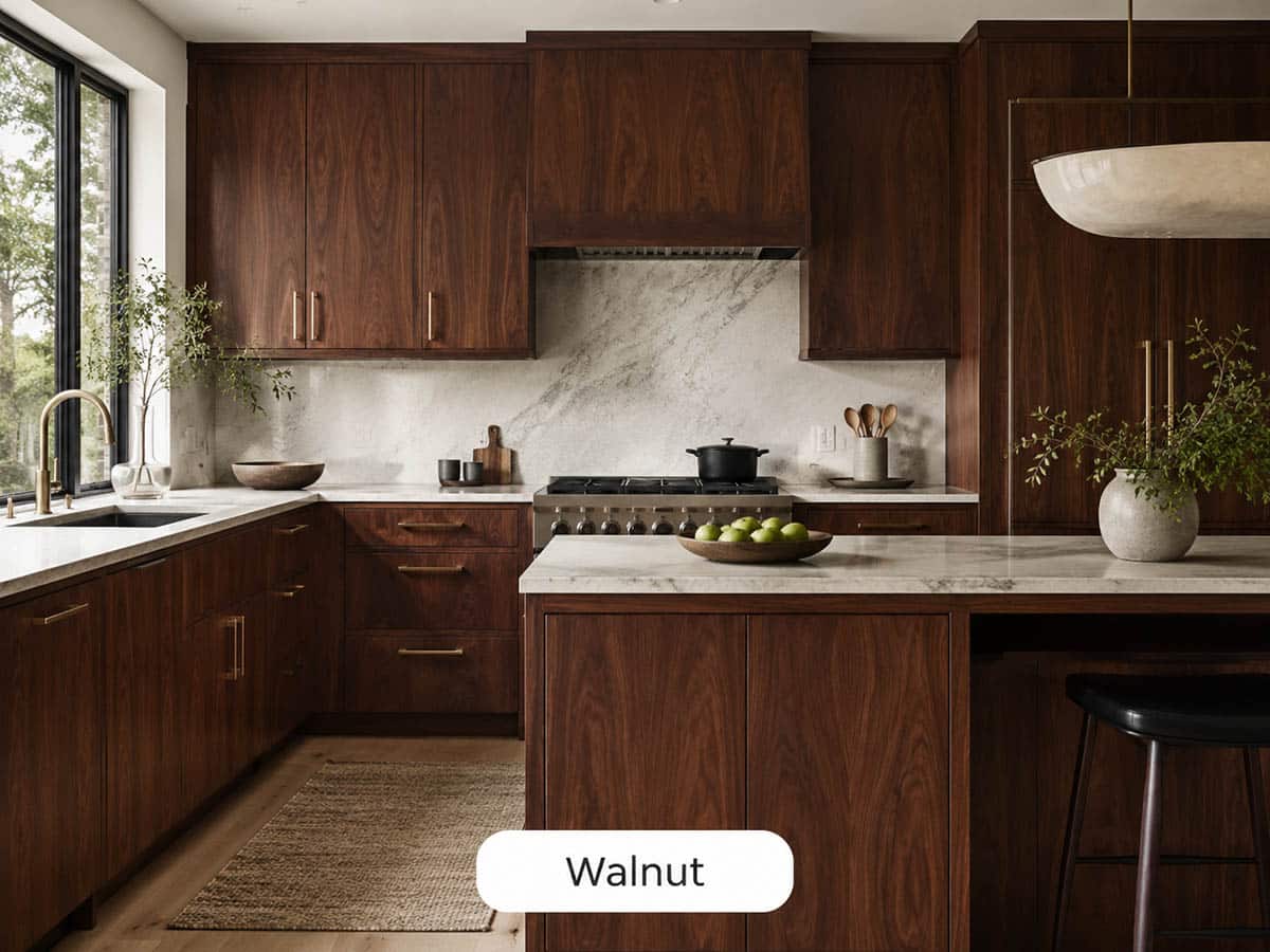 Walnut cabinets