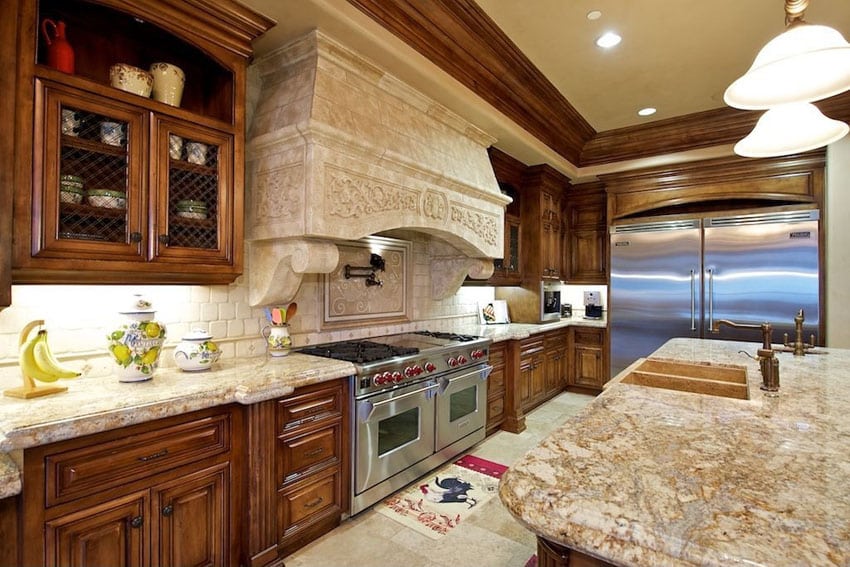 Beautiful kitchen with sensa outono granite counters