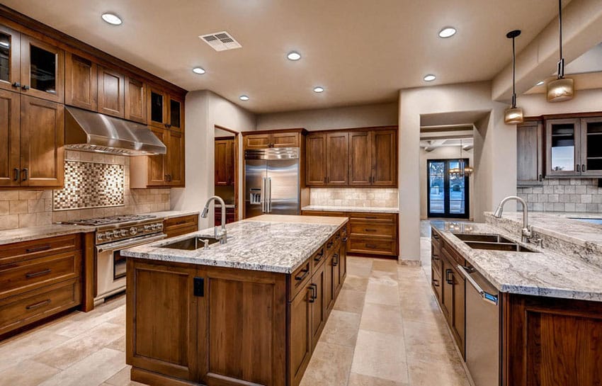 Contemporary craftsman kitchen with large island and breakfast bar