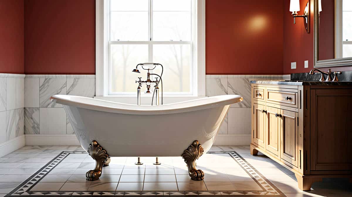 Tub with lions feet