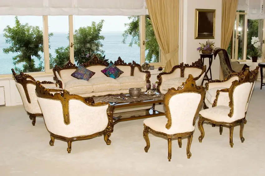Victorian furniture and an ocean view