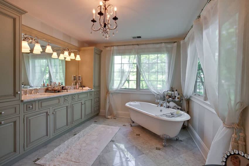 modern bathroom with clawfoot tub