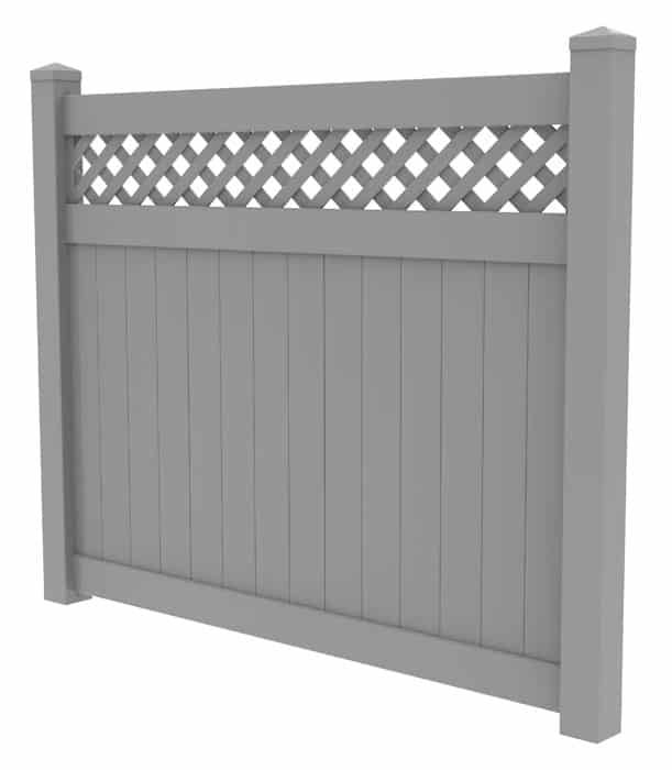 Composite fence with lattice on top