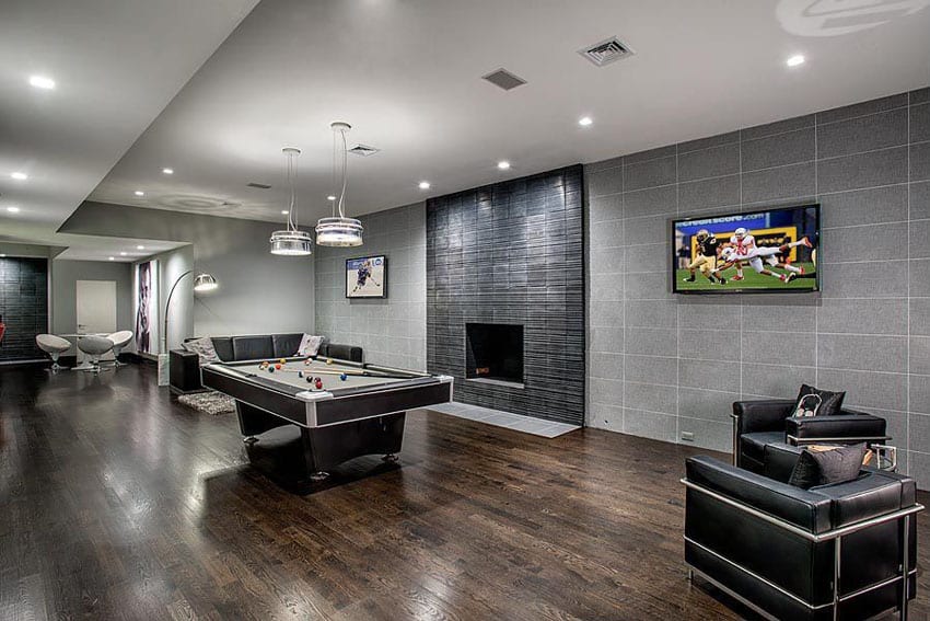 dark basement living room