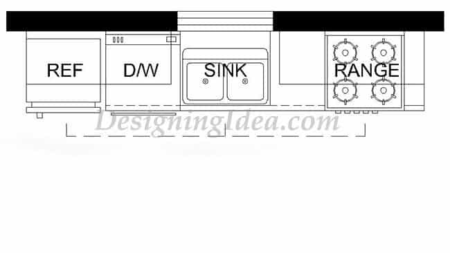 Interior Design Modern Kitchen Drawing Plan 3D Illustration Stock Photo,  Picture and Royalty Free Image. Image 102158966.