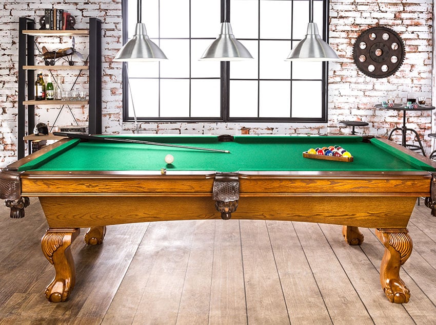 Pool table in man cave
