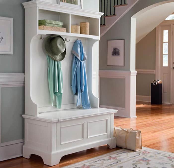 Portable mudroom storage bench and cabinet