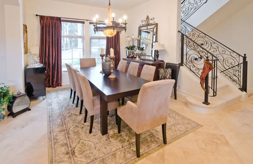 Beautiful dining room with cream chairs