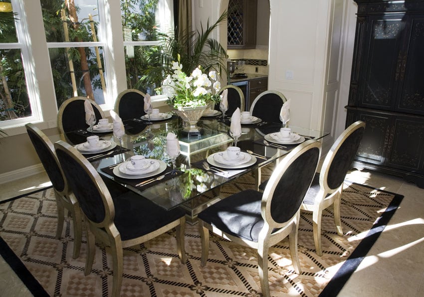 Gold and black dining set