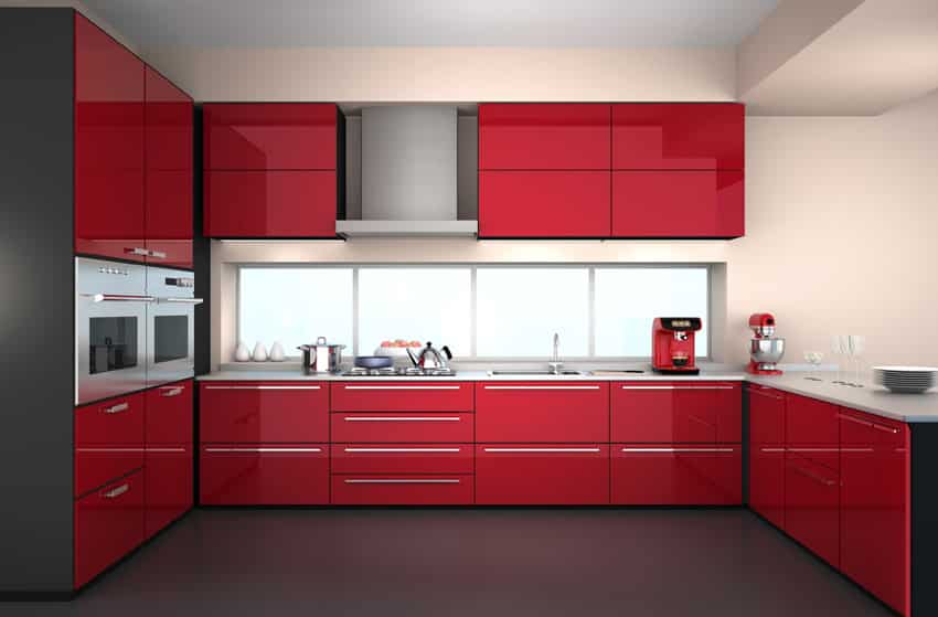 Red kitchen ideas – cabinets and details in shades from rust to scarlet