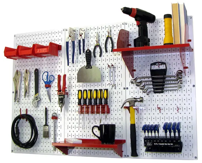 Garage pegboard tool storage kit