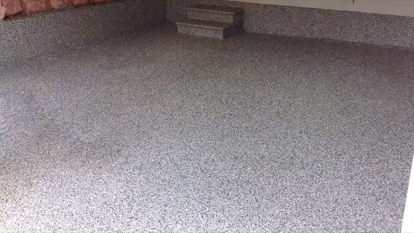 Gray polyasparatic polyureathane coating for garage flooring after picture
