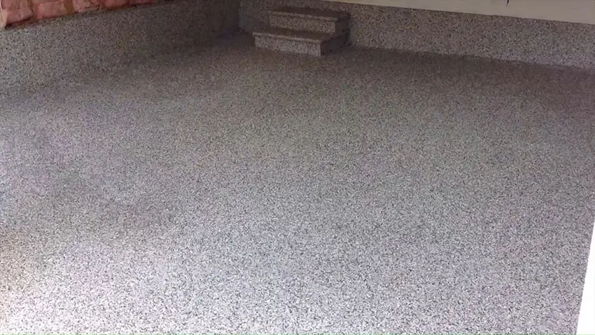 Gray polyasparatic polyurea coating for garage floor after picture