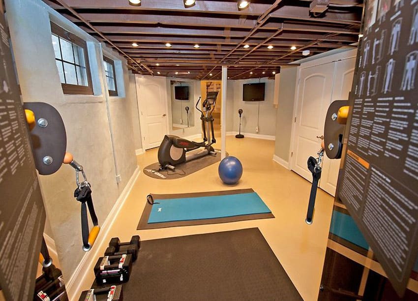 Workout Room Flooring Ideas 47 Cool Finished Basement Ideas  Design Pictures 